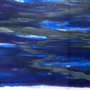 SkyDyes Mickey Lawler Hand Dyed Fabric 2003 Blue Night Sky 2yds 72x44"